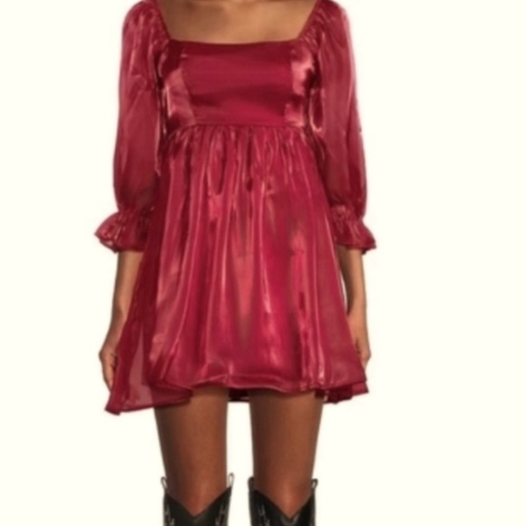 Thirty Thirty LA Dresses & Skirts - Thirty Thirty LA Chiffon Babydoll Dress Red Mini Medium Sexy Chic Shiny Red $69